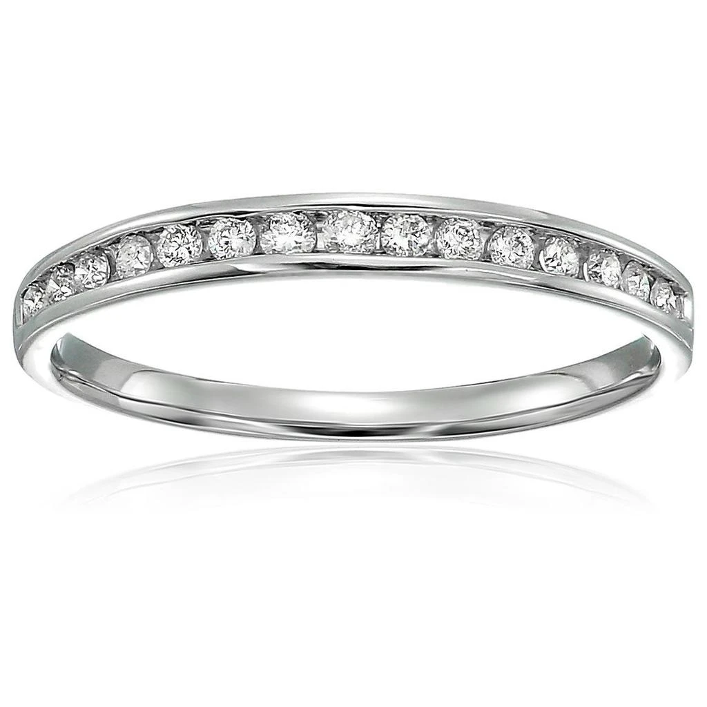 商品Vir Jewels|1/5 cttw Classic Diamond Wedding Band 10K White or Yellow Gold Channel Set,价格¥1986,第1张图片