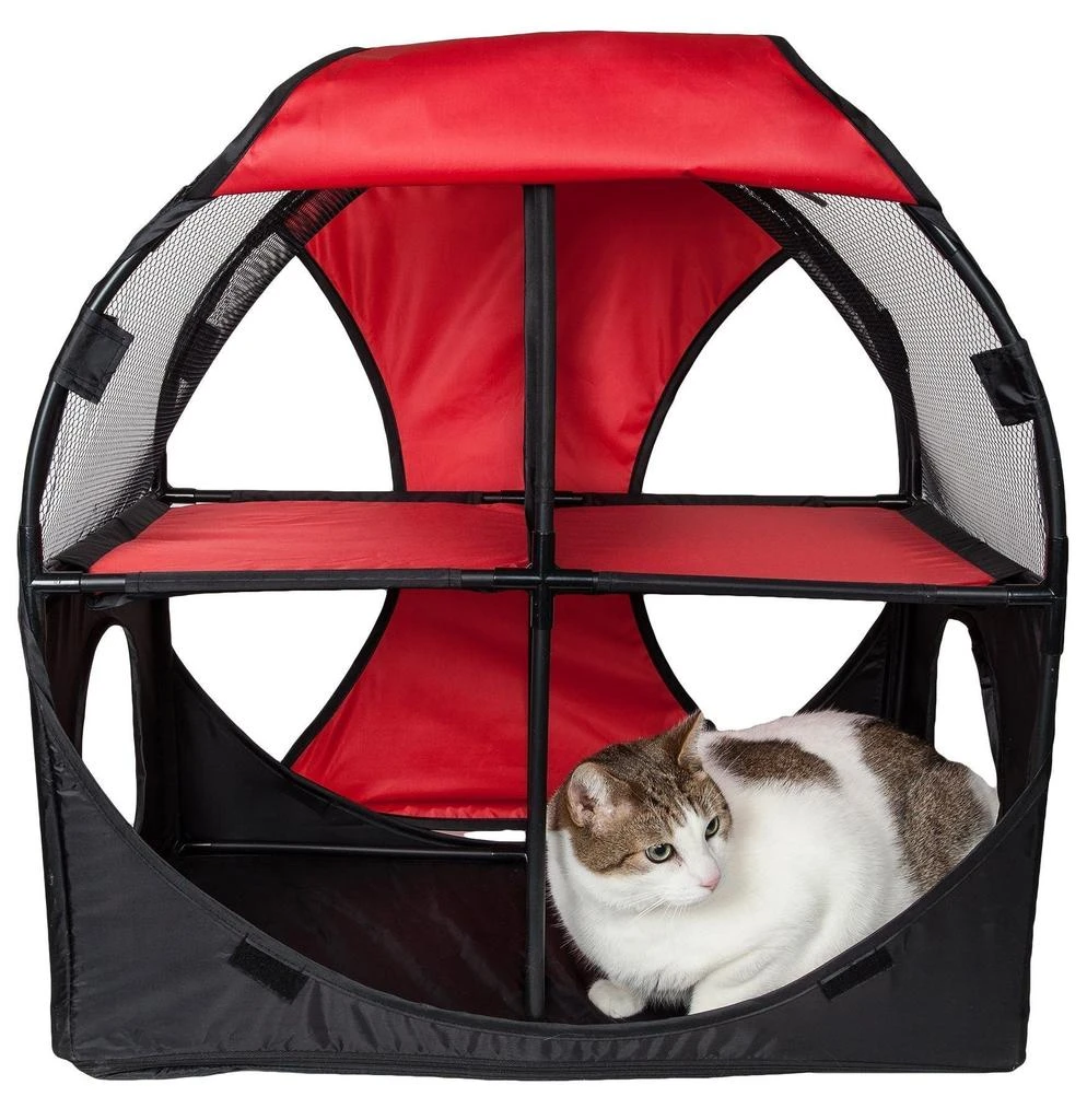 'Kitty-Play' Collapsible Travel Interactive Kitty Cat Tree Maze House Lounger Tunnel Lounge 商品