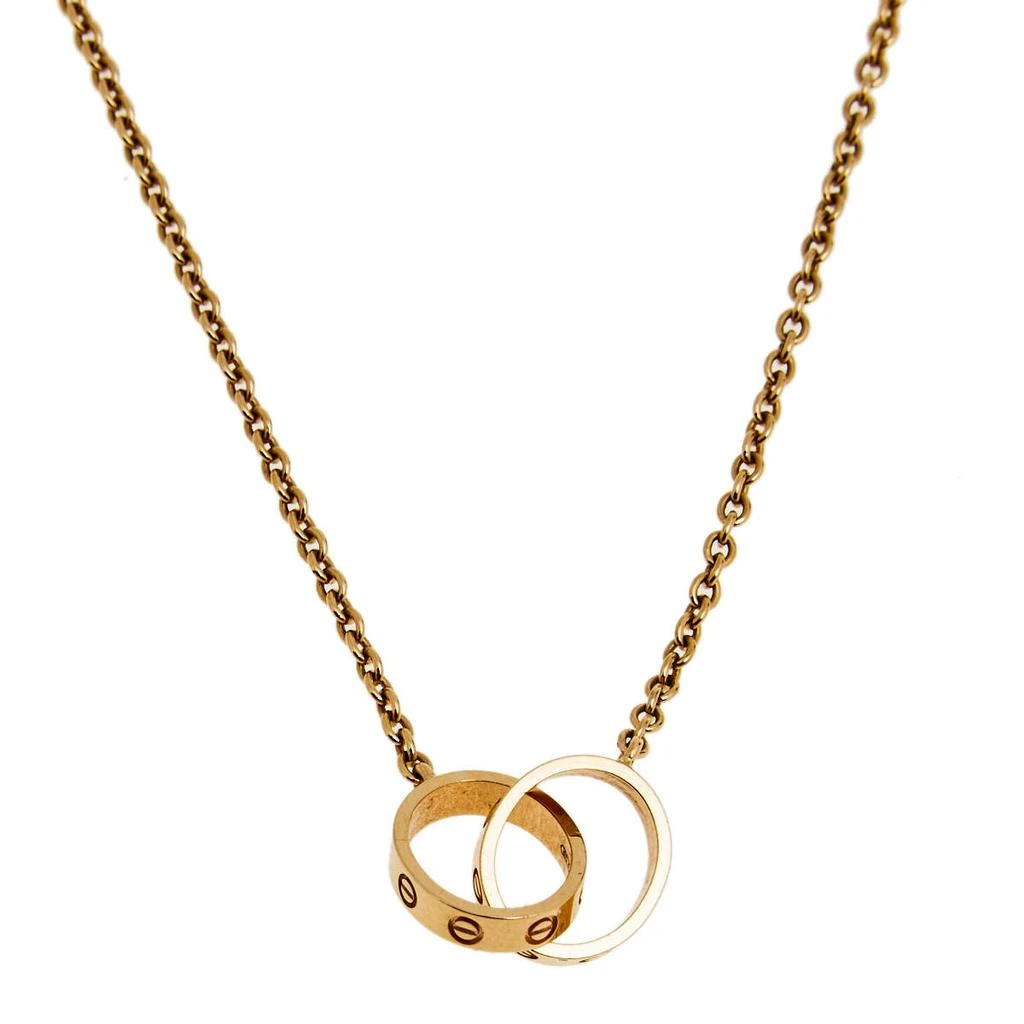 商品[二手商品] Cartier|Cartier Love Interlocking 2 Hoops 18K Rose Gold Pendant Necklace,价格¥13703,第1张图片
