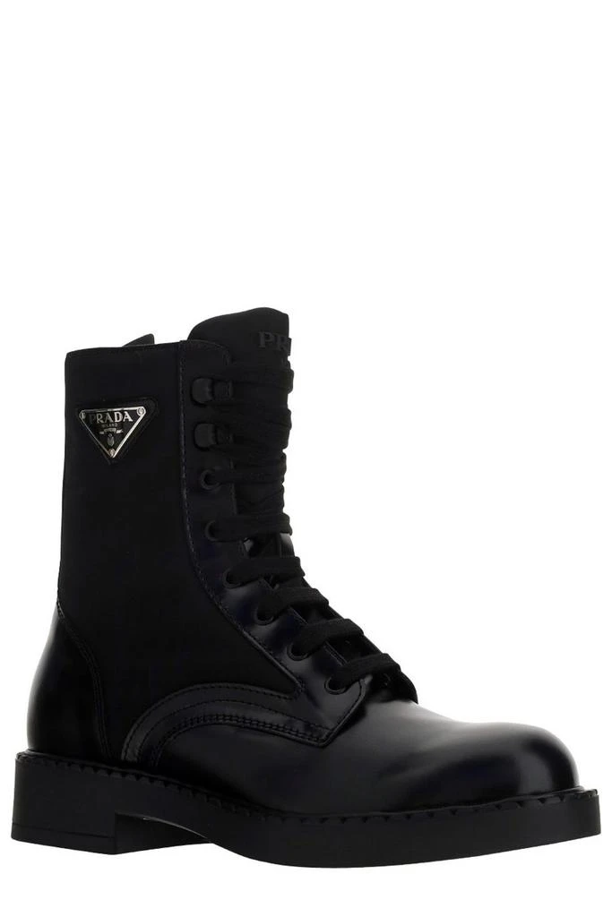 商品Prada|Prada Logo Plaque Lace-Up Ankle Boots,价格¥6088,第2张图片详细描述