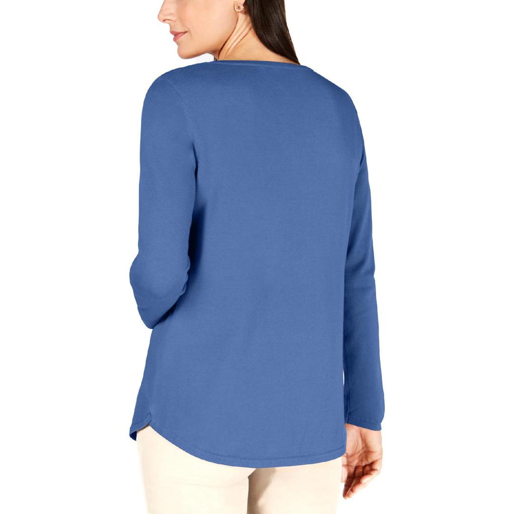 Karen Scott Womens Heathered V-Neck Pullover Sweater商品第6张图片规格展示
