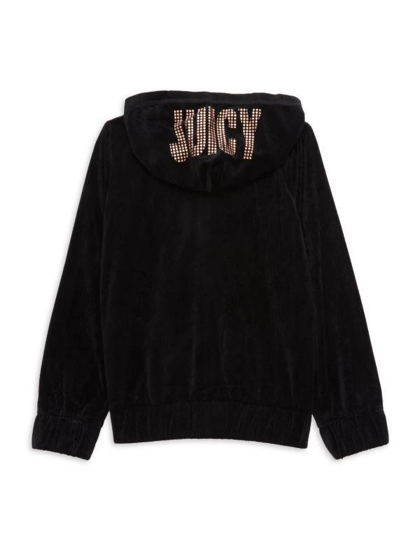 商品Juicy Couture|Girls Logo Velour Hoodie,价格¥120,第2张图片详细描述