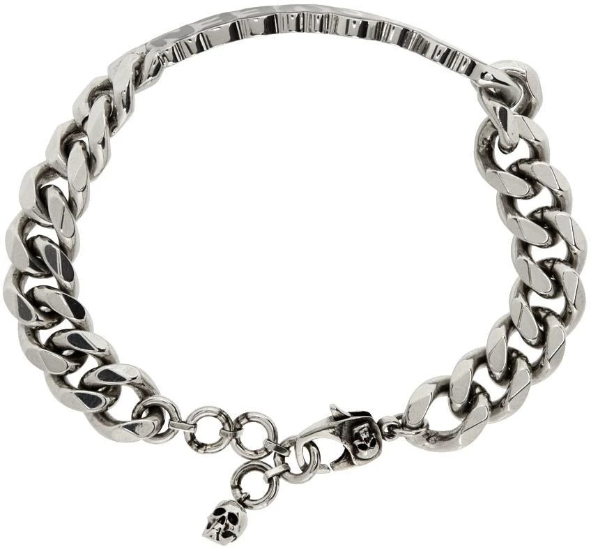 商品Alexander McQueen|Silver Graffiti Logo Bracelet,价格¥1557,第2张图片详细描述