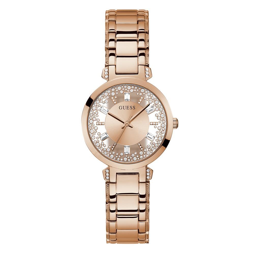 商品GUESS|Women's Quartz Rose Gold-Tone Stainless Steel Bracelet Watch 33mm,价格¥1114,第1张图片