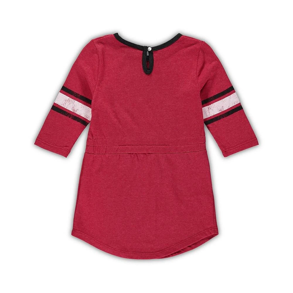 商品Colosseum|Toddler Girls Heathered Cardinal Arkansas Razorbacks Poppin Sleeve Stripe Dress,价格¥224,第2张图片详细描述