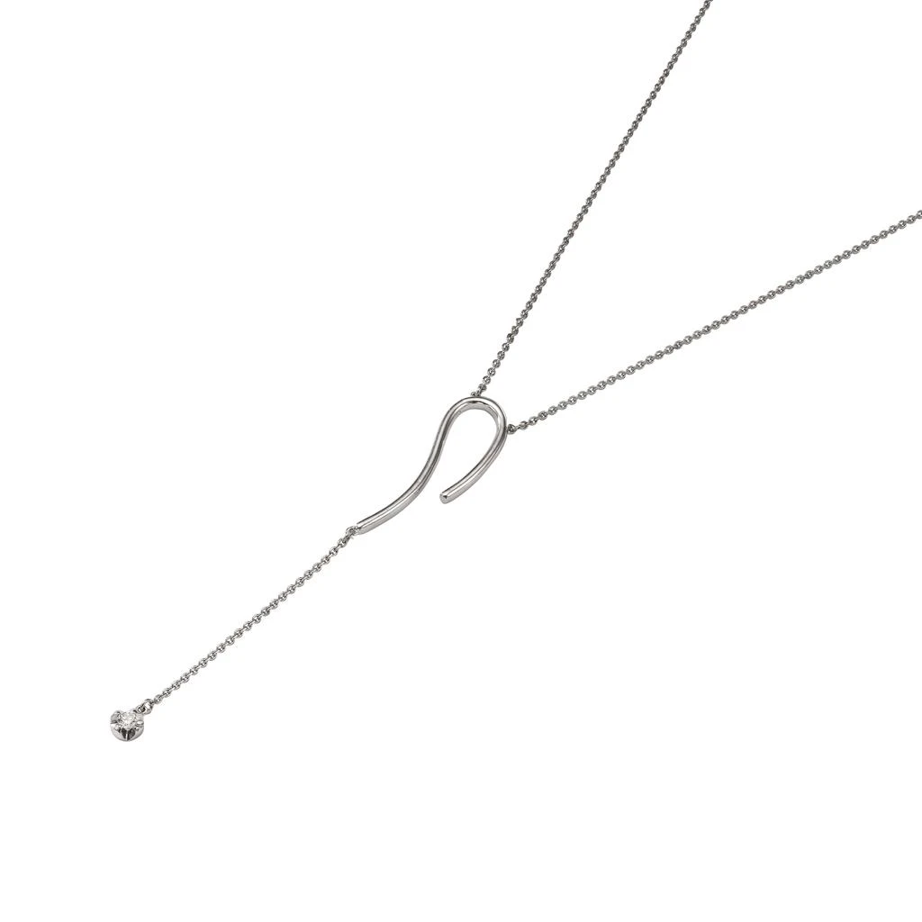 商品AME|Âme Q 18K White Gold, Lab-Grown Diamond Question Pendant Necklace,价格¥11855,第1张图片