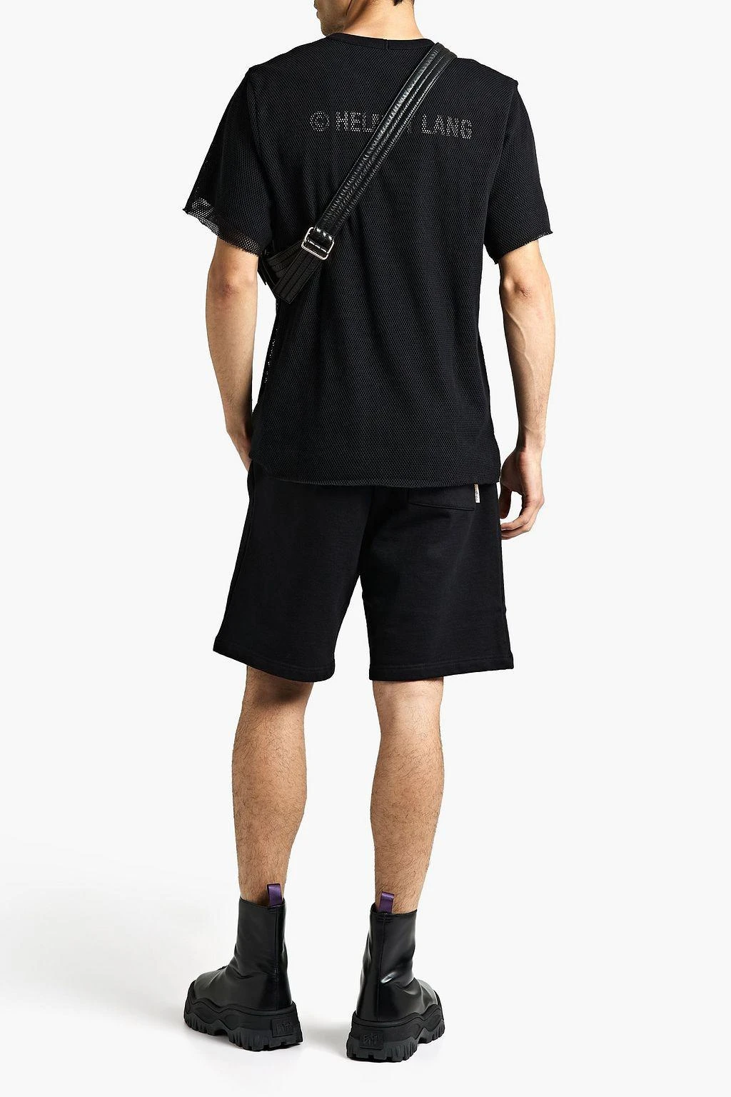 商品Helmut Lang|Layered mesh and cotton-jersey T-shirt,价格¥278,第3张图片详细描述