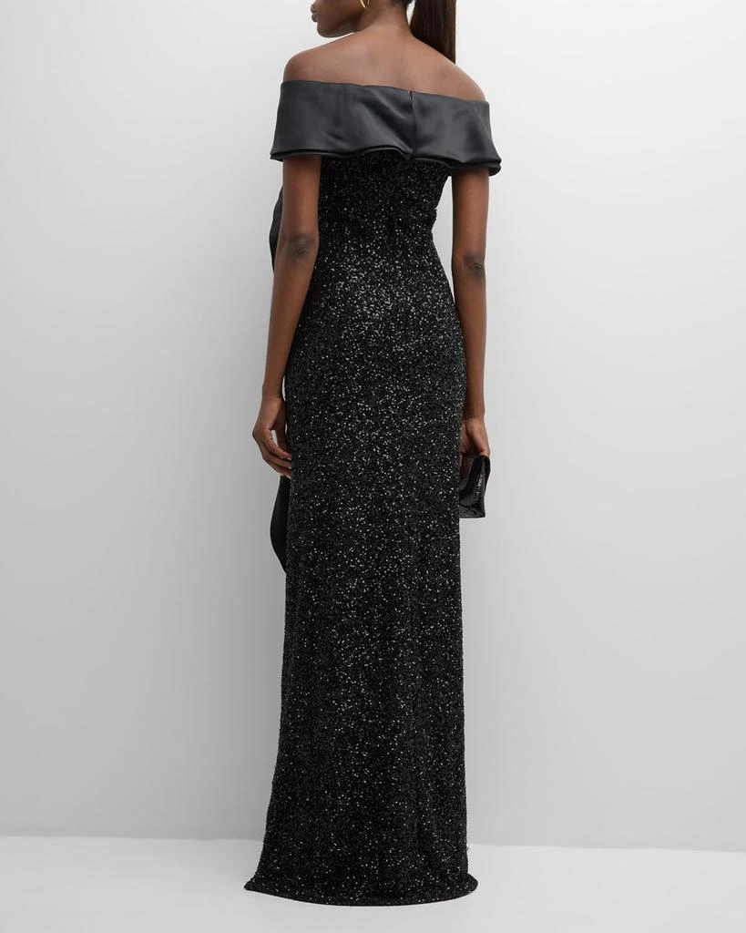 Off-Shoulder Ruffle Column Gown 商品