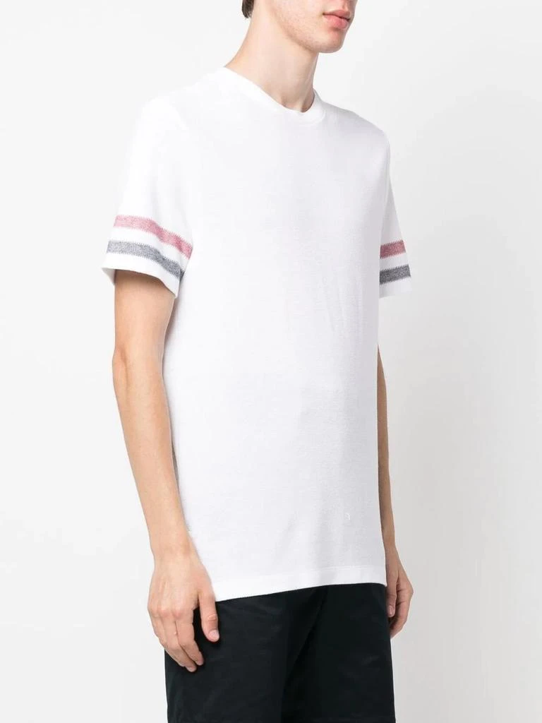 商品Thom Browne|THOM BROWNE MEN SHORT SLEEVE TEE IN TEXTURED COTTON W/ ENG RWB STRIPE,价格¥1770,第1张图片