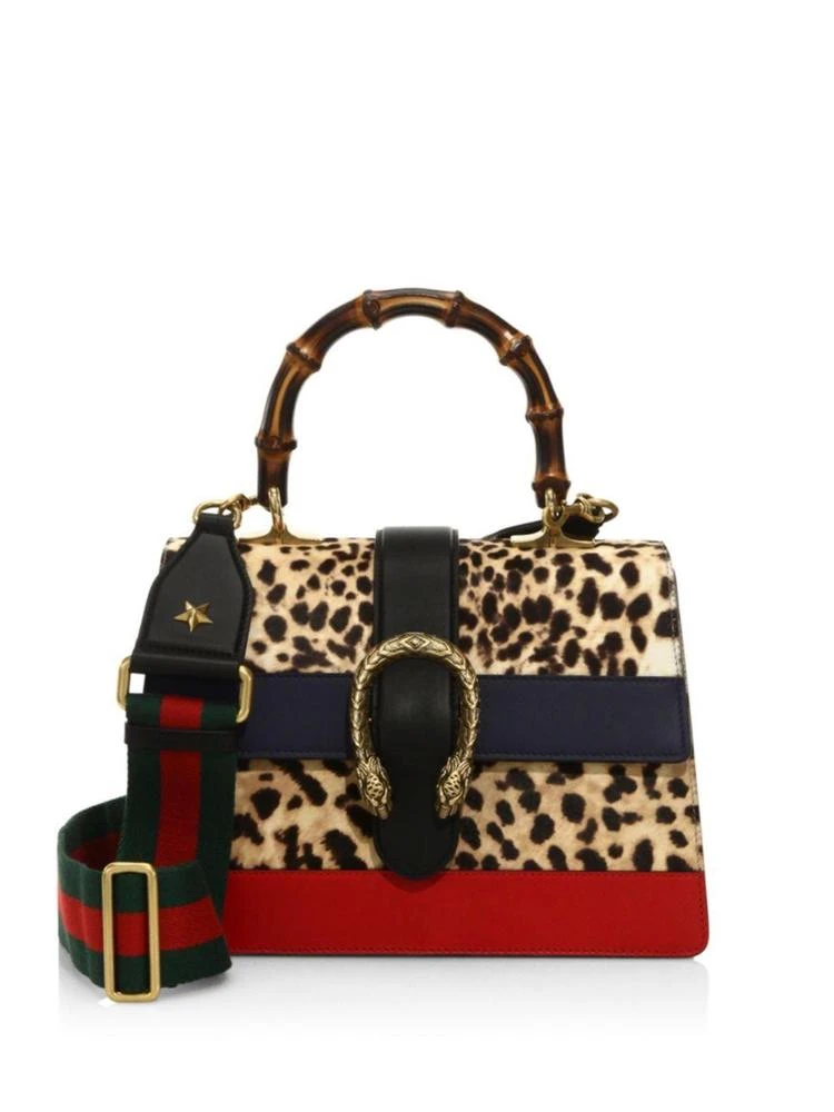 商品Gucci|Dionysus Leopard Print Calf Hair Top Handle Bag,价格¥18893,第1张图片