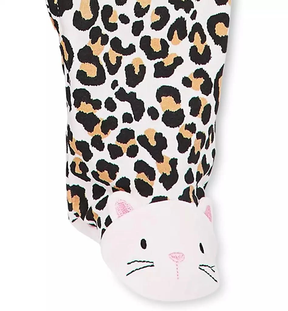 商品Little Me|Baby Girls Animal Print Footed Coverall With Cat Applique,价格¥98,第3张图片详细描述