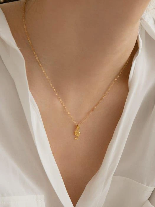 商品LUNNE|14k Gold Filled G-Clef Pendant Necklace,价格¥486,第1张图片
