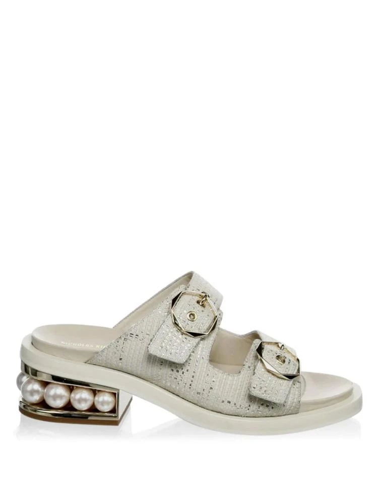 商品Nicholas Kirkwood|Casati Pearl Leather Two-Strap Sandals,价格¥2688,第5张图片详细描述