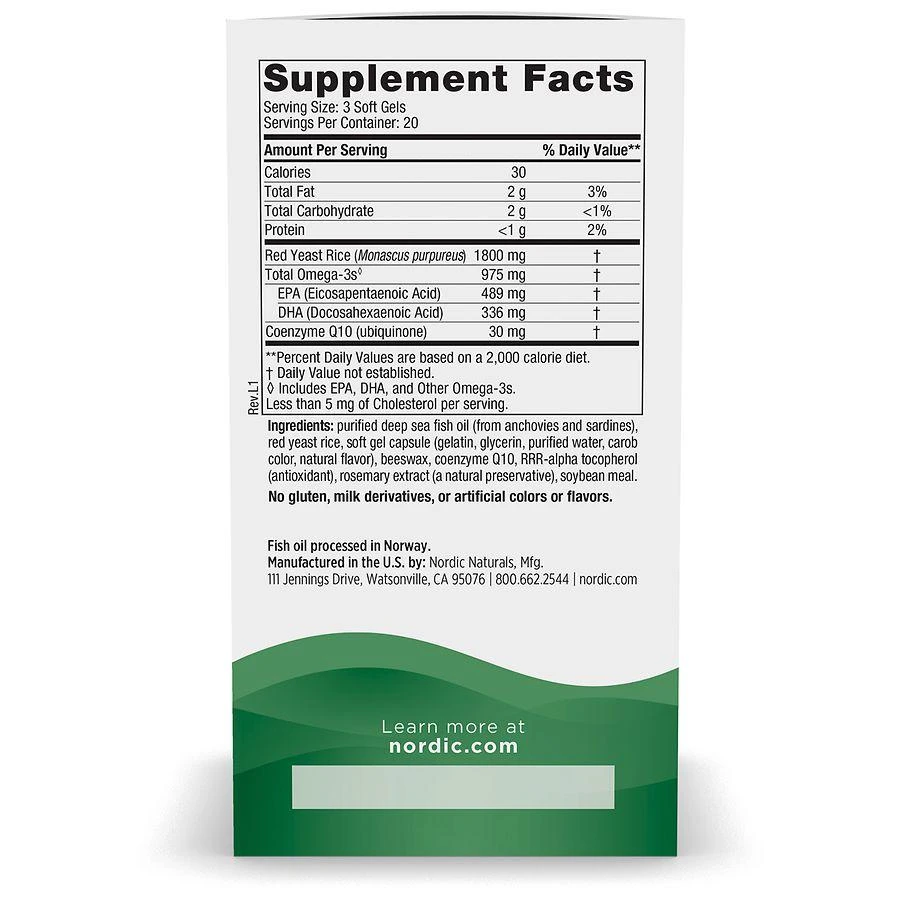 商品Nordic Naturals|Cholesterol Support,价格¥271,第2张图片详细描述