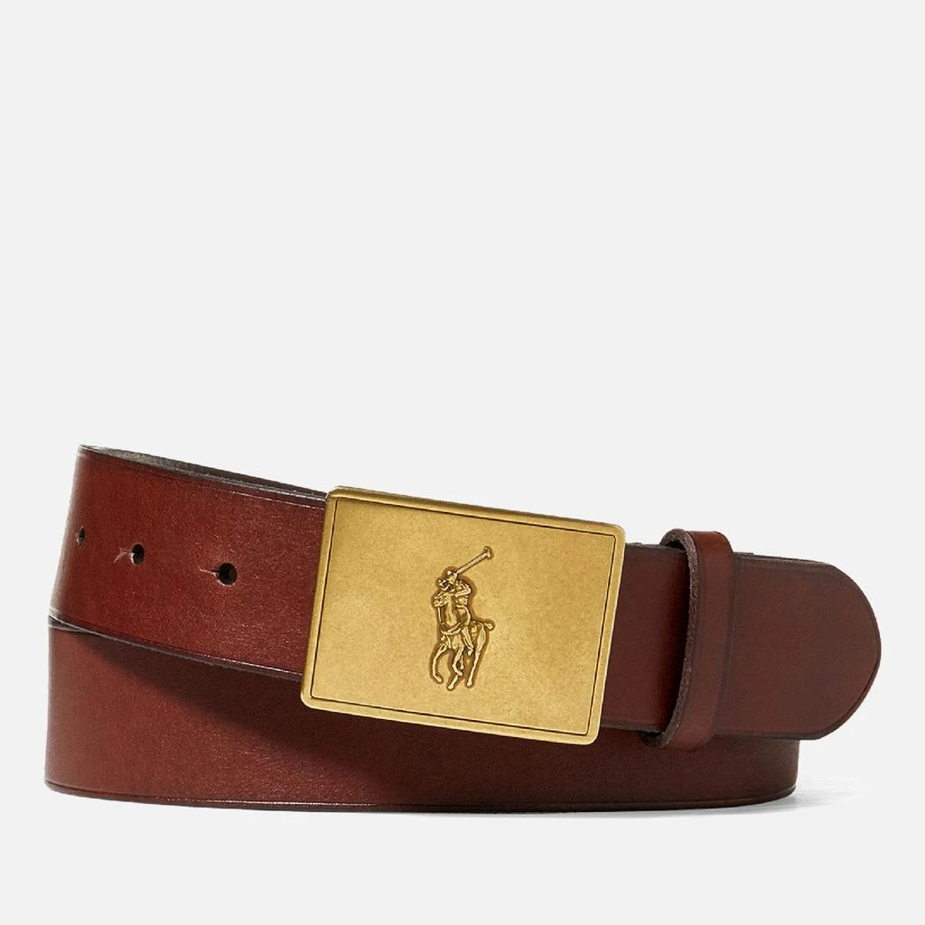 商品Ralph Lauren|Men's 36mm Plaque Vachetta Belt - Brown,价格¥619,第1张图片