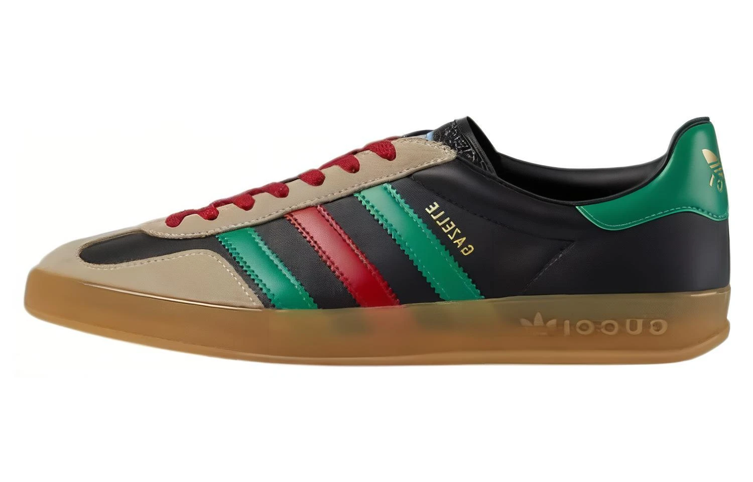 商品[国内直发] Gucci|adidas originals x 古驰 GAZELLE 经典休闲 德训鞋 低帮 时尚板鞋 男款 黑色,价格¥6595,第1张图片
