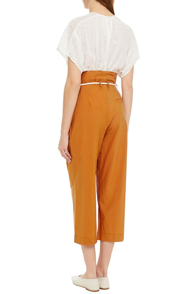 Nardo cropped pleated cotton wide-leg pants商品第3张图片规格展示