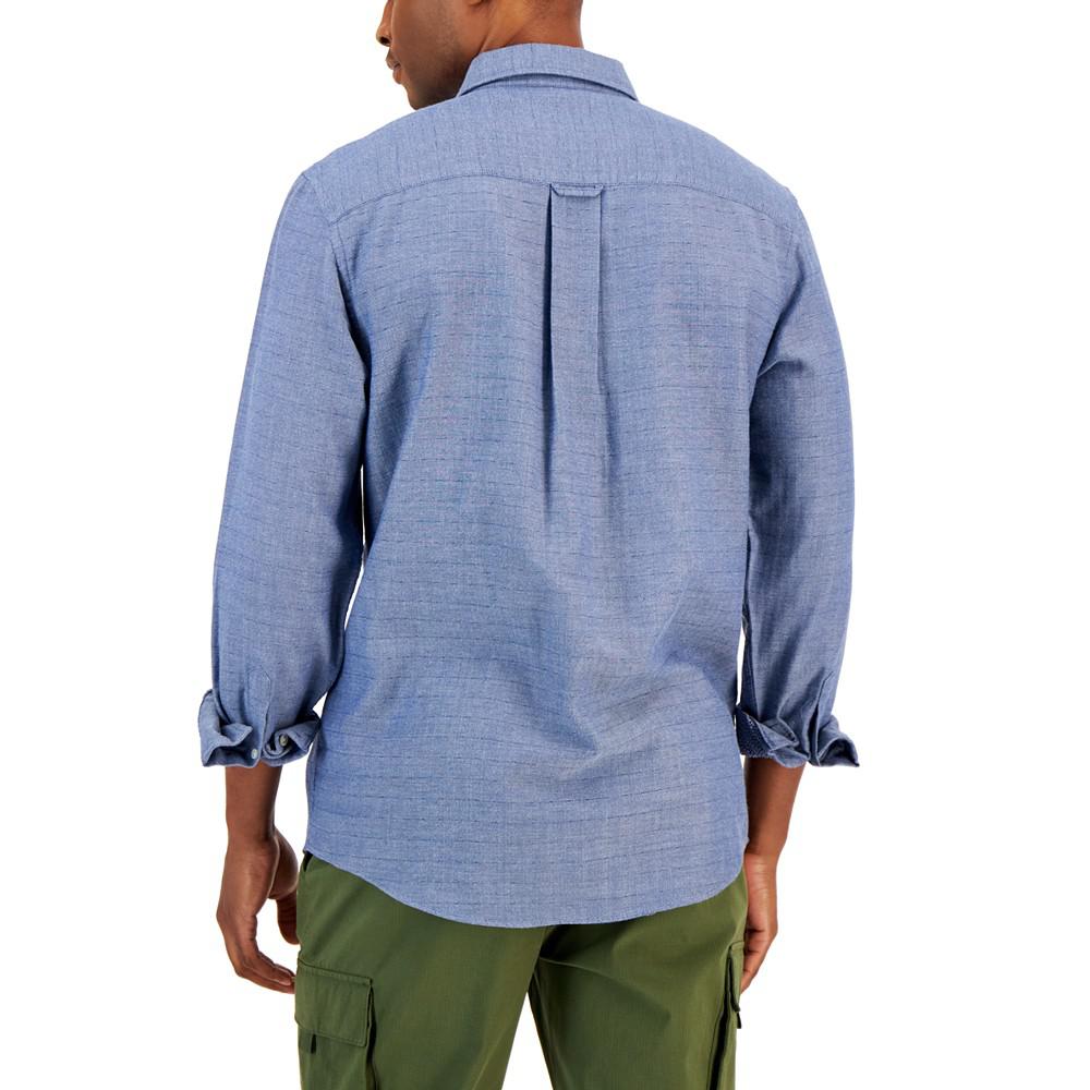 Men's Keys Chevron Pattern Button-Front Long-Sleeve Shirt, Created for Macy's商品第2张图片规格展示