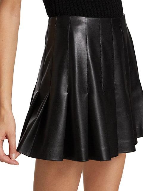 Carter Vegan Leather Pleated Miniskirt商品第6张图片规格展示