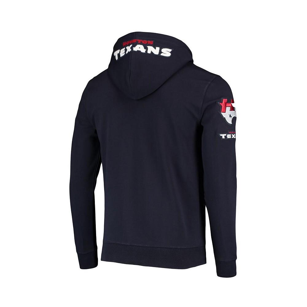 Men's Navy Houston Texans 4-Hit Full-Zip Hoodie商品第3张图片规格展示