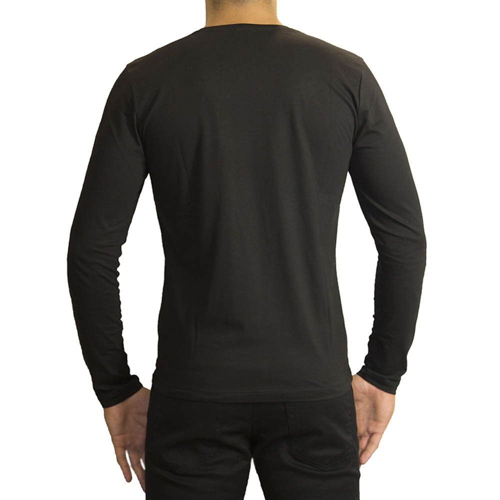 HUGO BOSS 男士黑色棉质长袖T恤 LEO80-50271298-001商品第2张图片规格展示