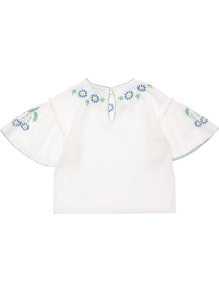 Embroidered Organic Cotton Gauze Shirt商品第2张图片规格展示