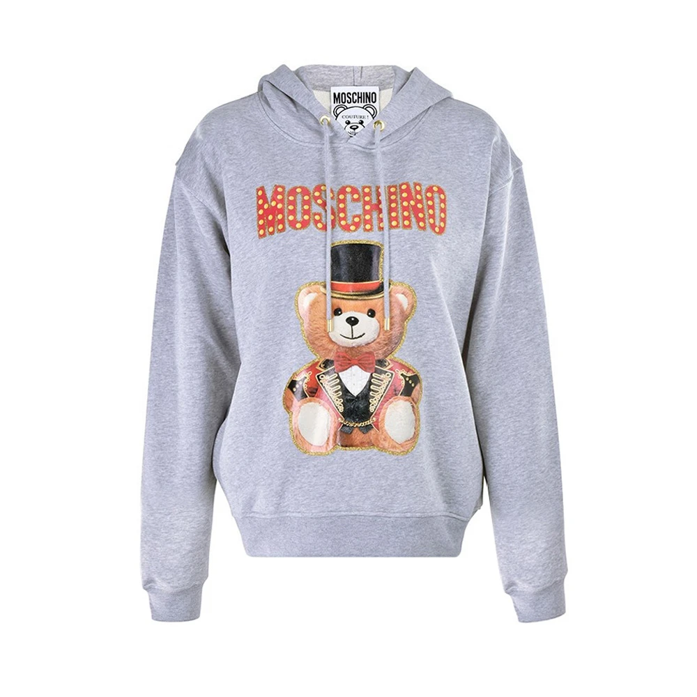 MOSCHINO 女士灰色小熊图案长袖连帽卫衣 EV1704-0527-2485 商品