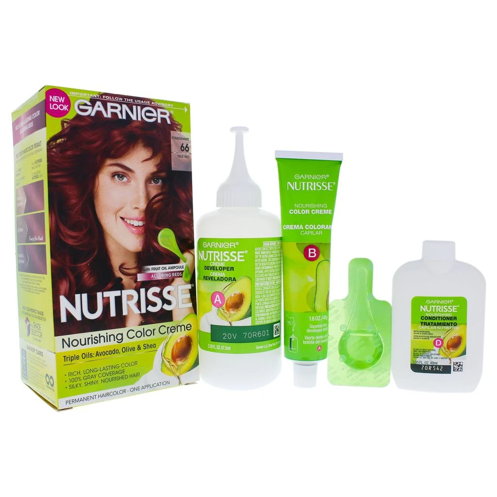 商品Garnier|Nutrisse Nourishing Color Crème - 66 True Red by Garnier for Unisex - 1 Application Hair Color,价格¥122,第3张图片详细描述