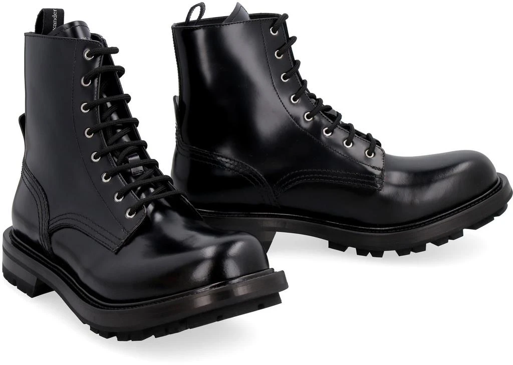 商品Alexander McQueen|ALEXANDER MCQUEEN WANDER LEATHER COMBAT BOOTS,价格¥4132,第3张图片详细描述