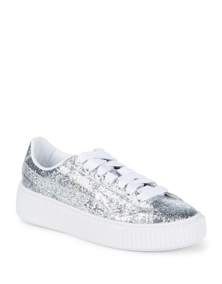 商品Puma|Basket Glitter Platform Sneakers,价格¥207,第1张图片