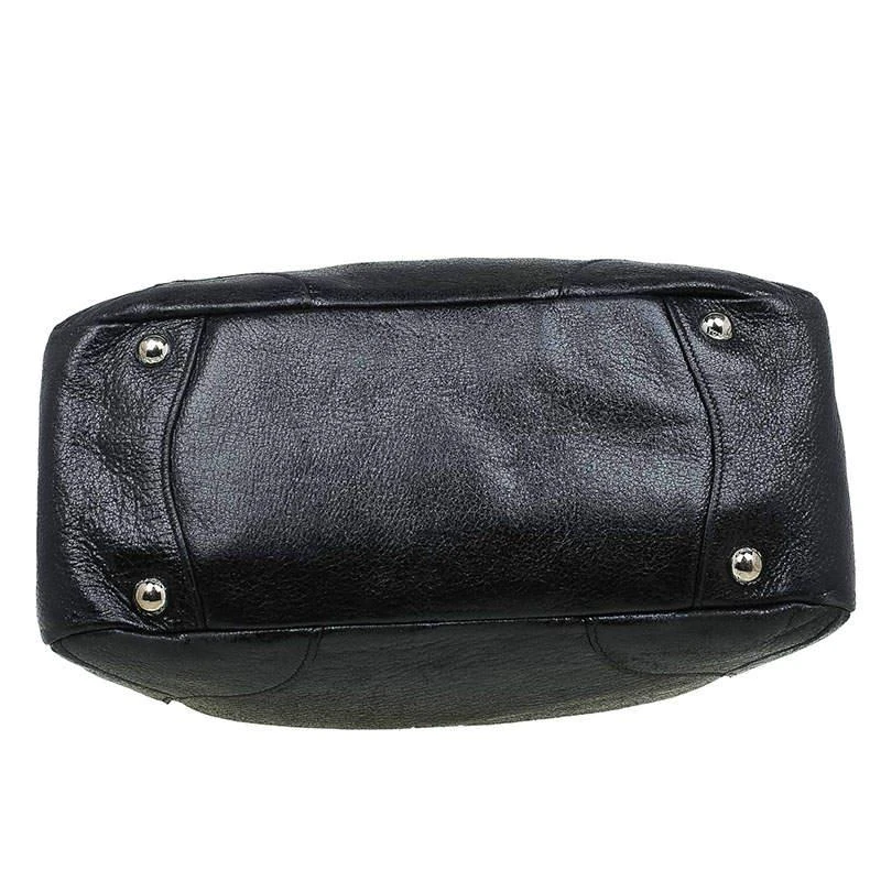 Prada Black Cervo Lux Leather Chain Bowling Bag 商品