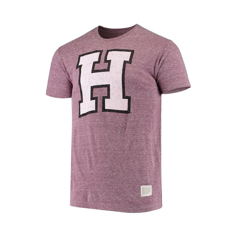 商品The Original Retro Brand|Men's Heathered Crimson Harvard Crimson Vintage-Like Tri-Blend T-shirt,价格¥223,第3张图片详细描述