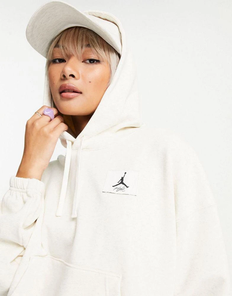 商品Jordan|Jordan essential fleece pull over hoodie in off white,价格¥406,第4张图片详细描述