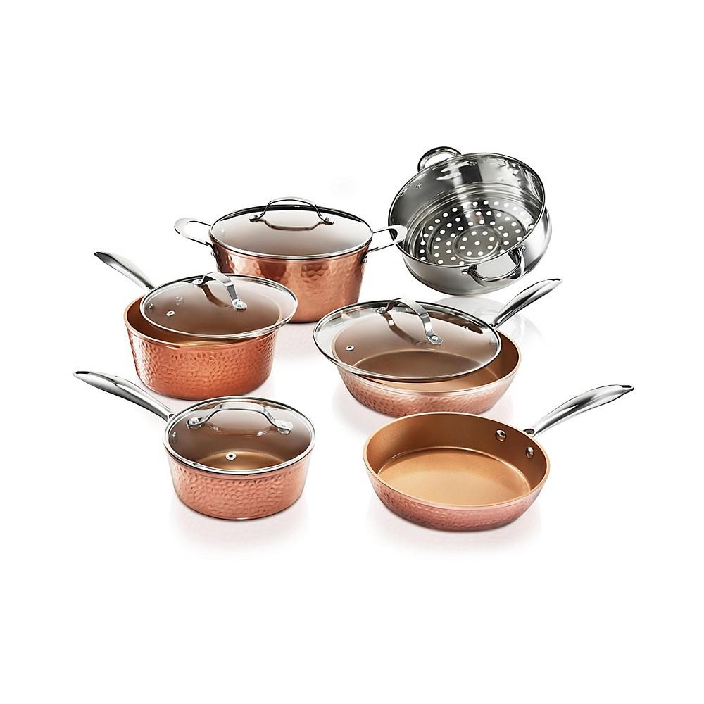 Hammered Copper 10-Pc. Cookware Set商品第1张图片规格展示
