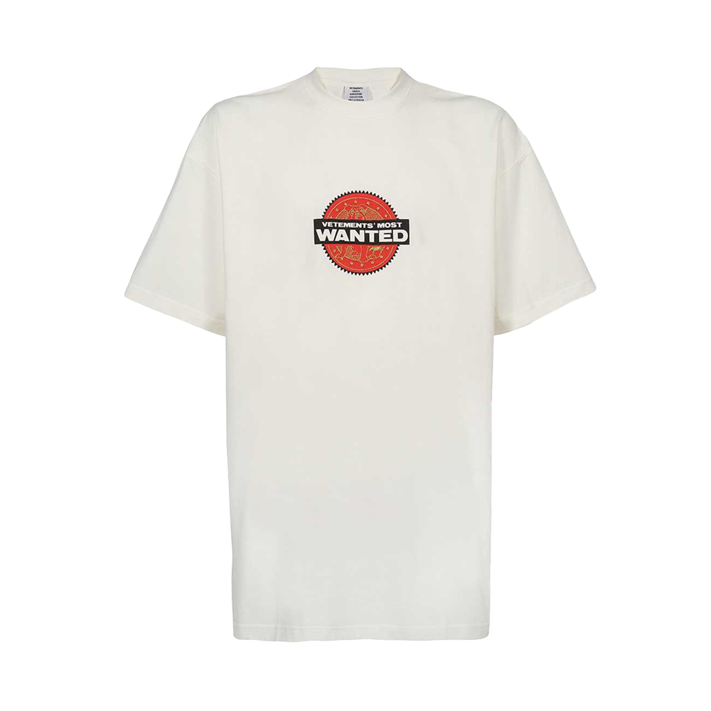 VETEMENTS 男士白色印花圆领短袖T恤 UE51TR520W-WHITE商品第1张图片规格展示