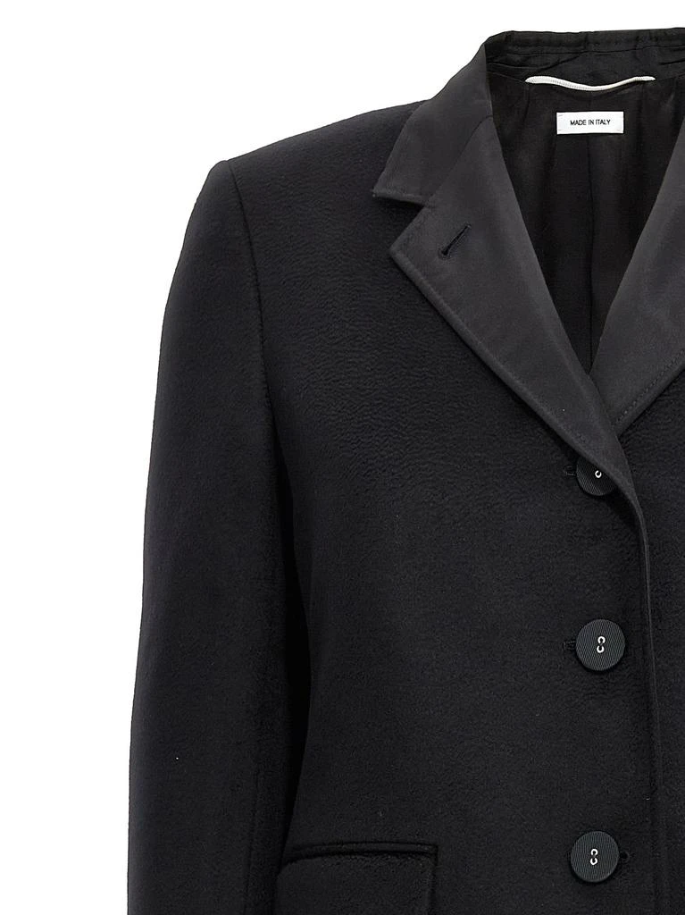 商品Thom Browne|Single-Breasted Cashmere Coat Coats, Trench Coats Black,价格¥22450,第3张图片详细描述