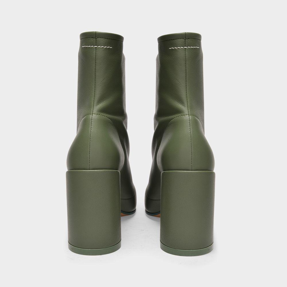 商品MAISON MARGIELA|High-heeled Boots in Green Leather,价格¥5299,第5张图片详细描述