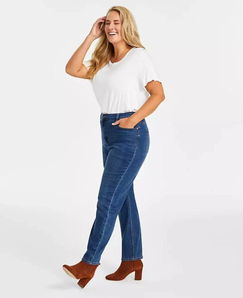 商品Style & Co|Plus Size High-Rise Straight-Leg Jeans, Exclusively at Macy's,价格¥111,第3张图片详细描述