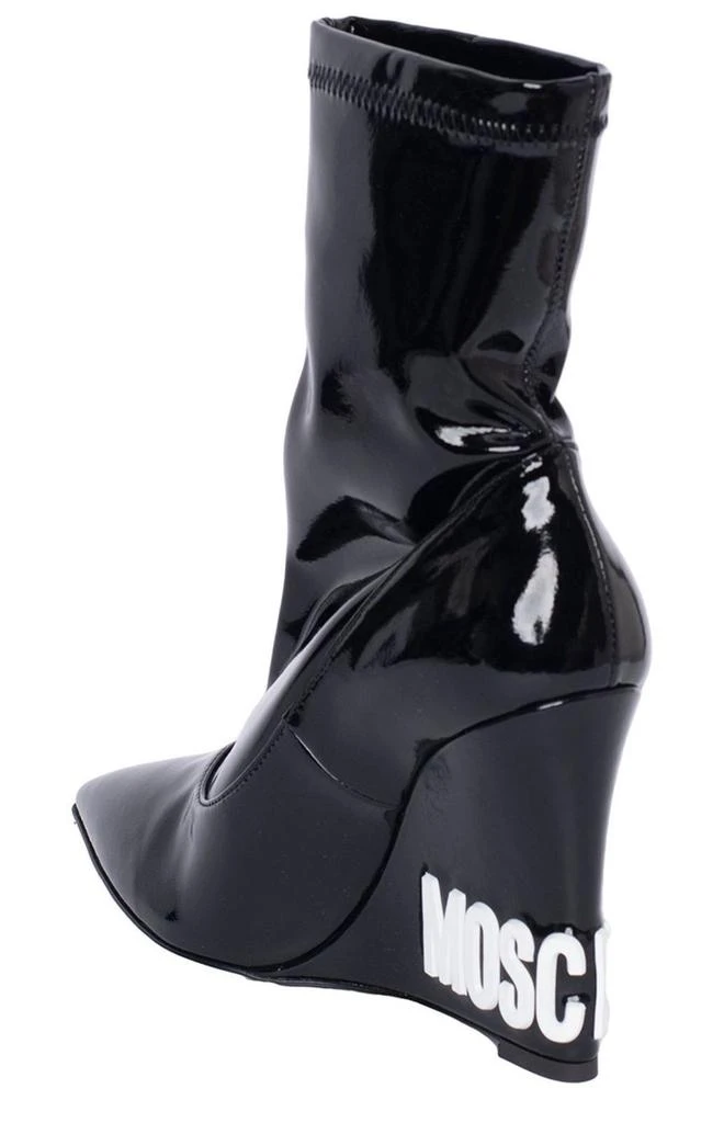 商品Moschino|Moschino Logo Embossed Wedge Boots,价格¥2887,第3张图片详细描述