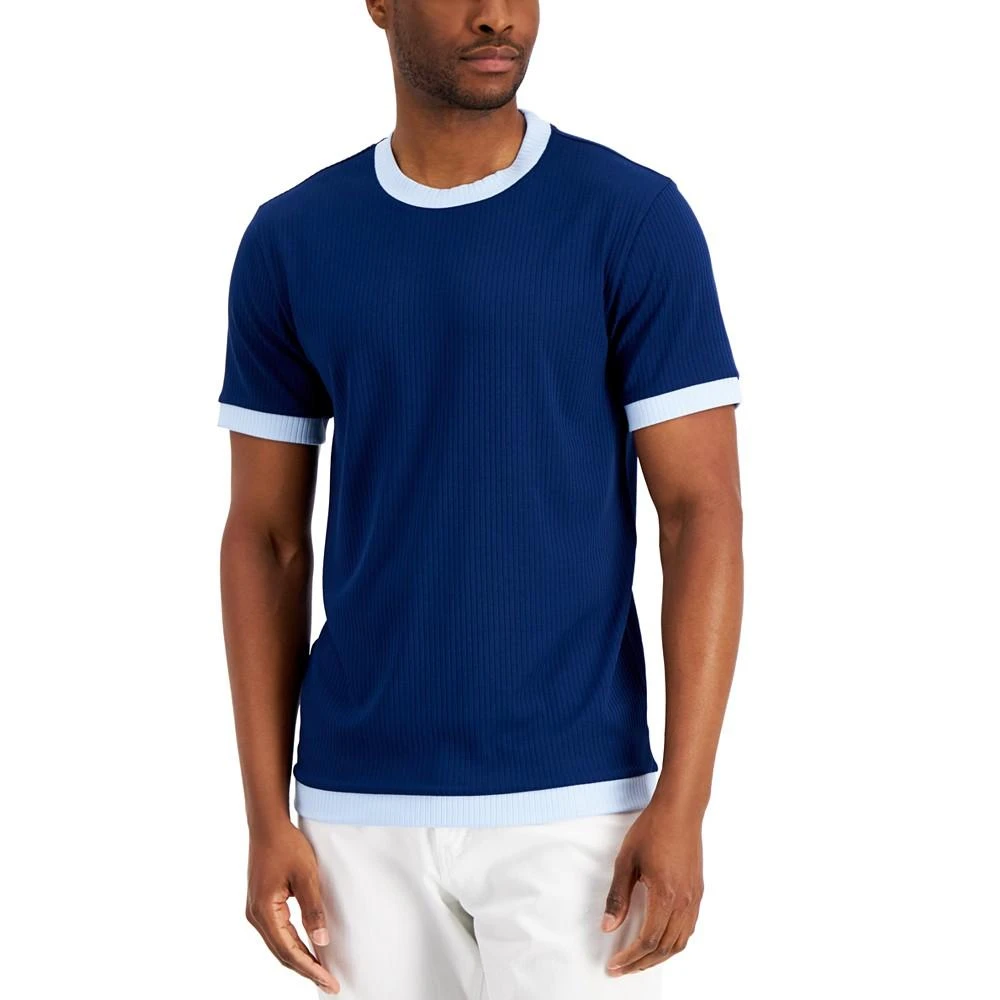 商品Alfani|Men's Ribbed Contrast T-Shirt, Created for Macy's,价格¥105,第1张图片