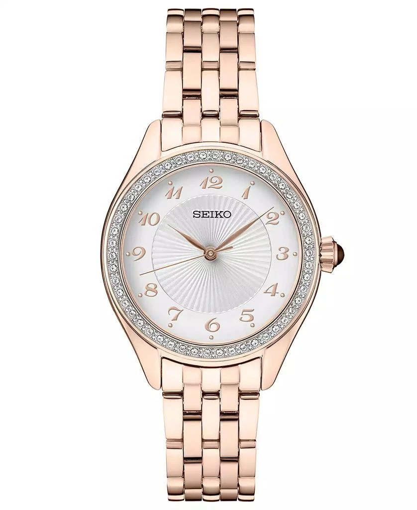 商品Seiko|Women's Rose Gold-Tone Stainless Steel Bracelet Watch 29mm,价格¥2208,第1张图片