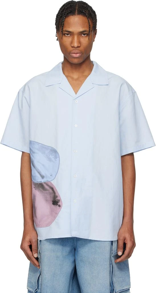 商品JW Anderson|Blue Balloon Embroidery Short Sleeve Shirt,价格¥3067,第1张图片