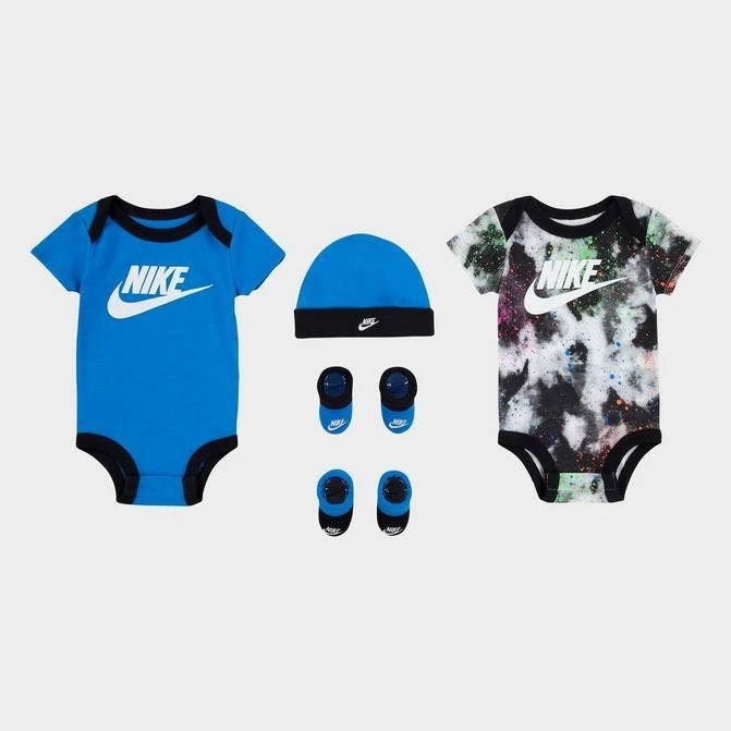 商品NIKE|Infant Nike 5-Piece Bodysuit, Booties and Hat Tie-Dye Box Set,价格¥74,第1张图片