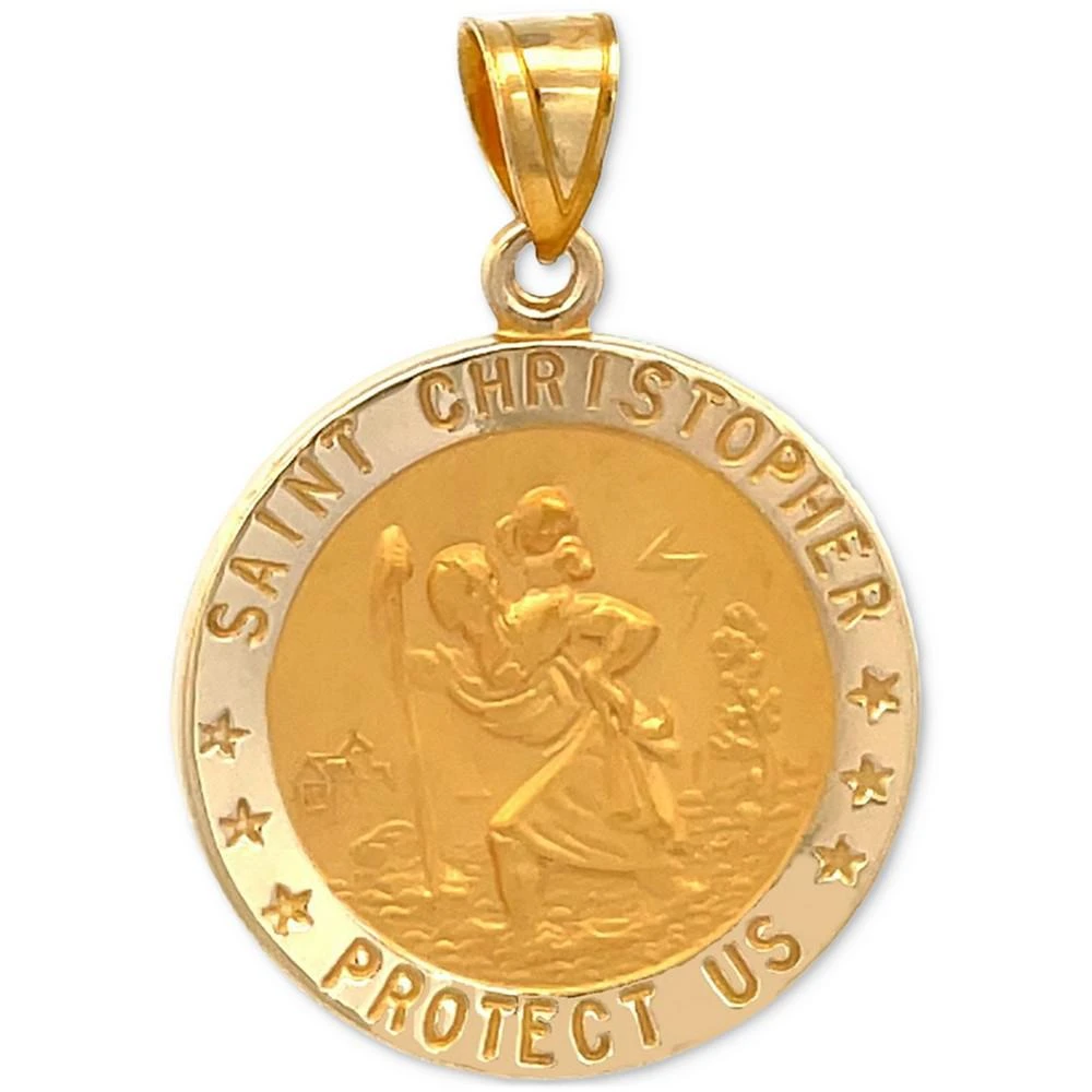 商品Macy's|Saint Christopher Medal Pendant in 14k Yellow Gold,价格¥1316,第1张图片