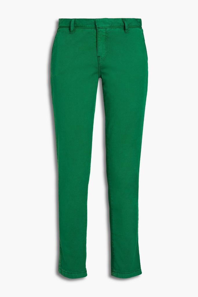Cropped cotton-blend gabardine slim-leg pants商品第1张图片规格展示
