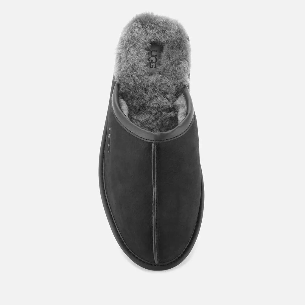 商品UGG|UGG Men's Scuff Leather Skeepskin Slippers - Black,价格¥836,第3张图片详细描述