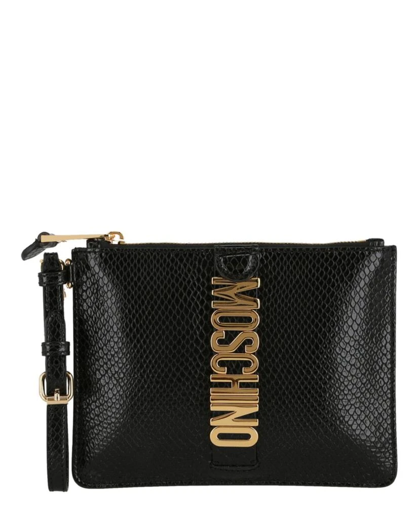 商品Moschino|Moschino Logo Leather Clutch Bag,价格¥2154,第1张图片