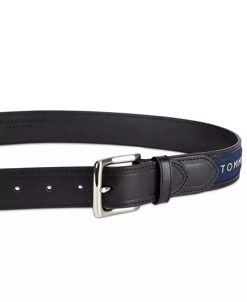 Men's Tri-Color Ribbon Inlay Leather Belt 商品