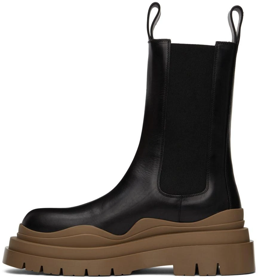 商品Bottega Veneta|Black & Taupe Tire Chelsea Boots,价格¥10996,第3张图片详细描述