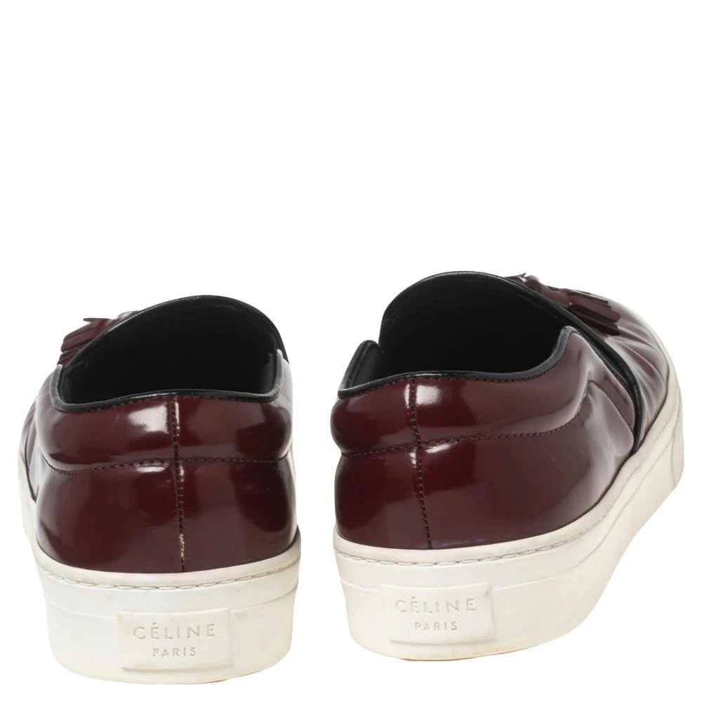 商品[二手商品] Celine|Celine Burgundy Leather Tassel Slip On Sneakers Size 37.5,价格¥1098,第5张图片详细描述